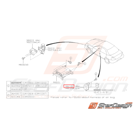 Capteur Air Bag Latéral Origine Subaru WRX STI 03-04 plus fabriqué31296