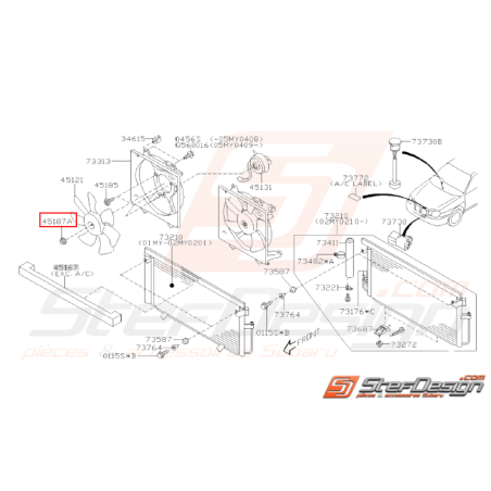 Écrou de ventilateur moteur GT 1993 - 2000 WRX/STI 2001 - 201431312