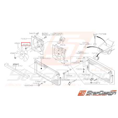 Vis fixation moteur de ventilation Origine Subaru WRX STI 2001 - 201431337