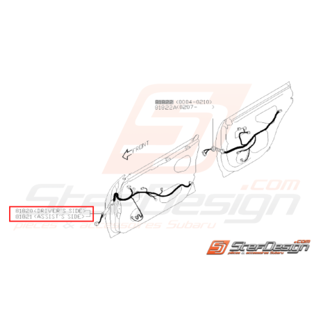 Cordon Porte Origine Subaru WRX STI 2005 - 200731382