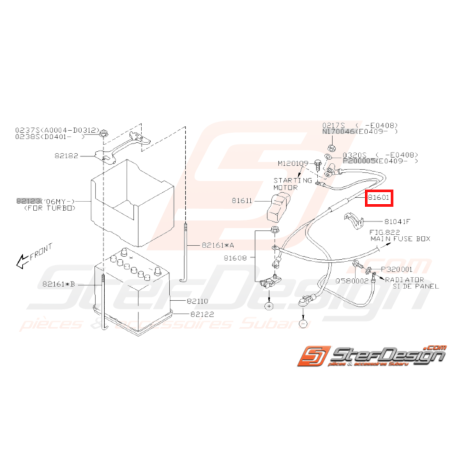 Ensemble de Cable Batterie Origine Subaru WRX STI 2001 - 200531400