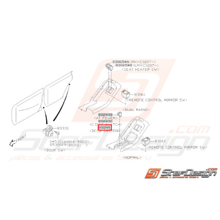 Interrupteur DCCD Origine Subaru STI 2004 - 200731430