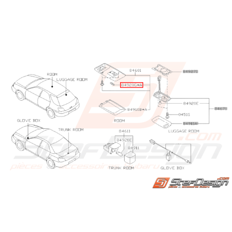 Ampoule de plafonnier Origine Subaru GT 95 - 00 WRX STI 01 - 1431571