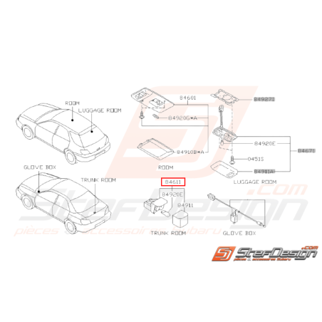 Éclairage de coffre Origine Subaru GT 95-00 WRX STI 01-1431573