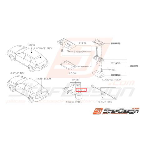 Verre Eclairage de Coffre Origine Subaru GT 95 - 00 WRX STI 01 - 1431574