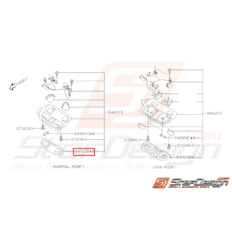 Verre Eclairage Habitacle Origine Subaru WRX STI 01 - 05 / 08 - 1431579