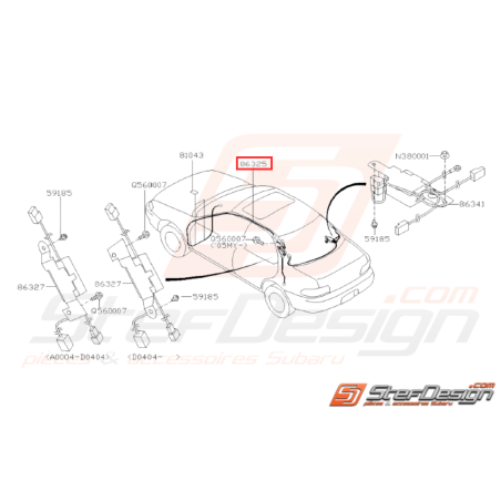 Cable d'Antenne Sans Auto Radio Clarion origine Subaru WRX STI 01-0731624