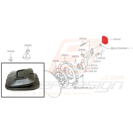 Cache poussière de fourchette d'embrayage pour Subaru GL 199831801