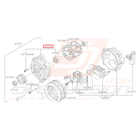 Couvercle Avant Alternateur Origine Subaru WRX STI 2006 - 201431853