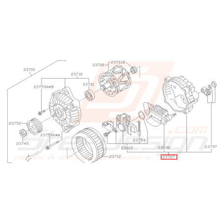 Ensemble couvercle arrière alternateur Origine Subaru WRX 12/04/06-10 STI 12/04/06-1231860