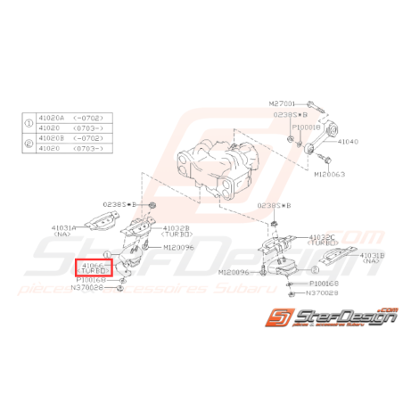 Tôle pare chaleur Support Moteur inférieur Droit Origine Subaru GT 93-00 WRX STI 01-15 FORESTER 97-0231888