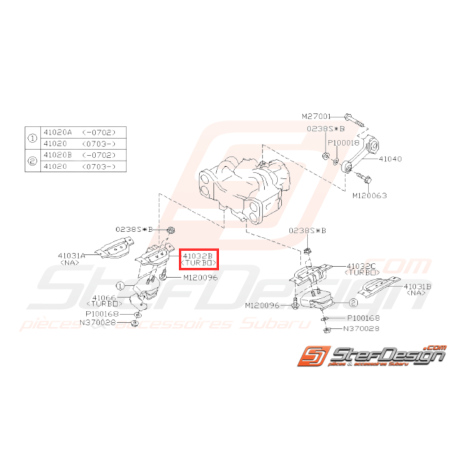 Support Silent Bloc Support de Boite Origine Subaru GT 93-00 WRX 01-07 STI 01-14 FORESTER 97-0231890