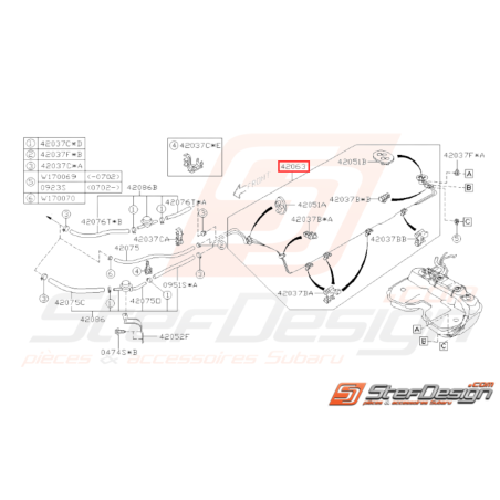 Canalisation Centrale de Carburant Origine Subaru WRX STI 01 - 0731932