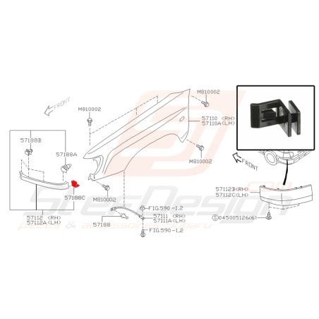 Clips de garniture sous phare pour Subaru Forester SF531955