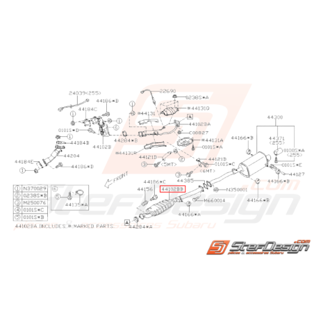 Echappement Intermédiaire Origine Subaru STI 2006 - 200731994