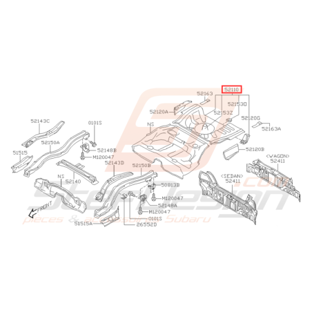 Plancher Arrière Origine Subaru STI 2006 - 200732070