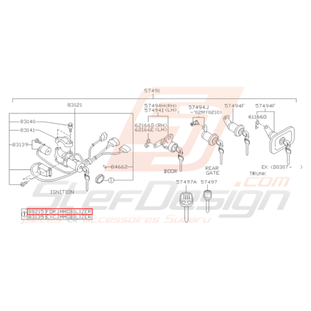 Antidémarrage Origine Subaru WRX STI 2006 - 200732087