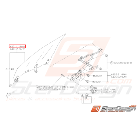 Vitre de Porte Avant Avec S-A/B Origine Subaru WRX 2005 - 200732091