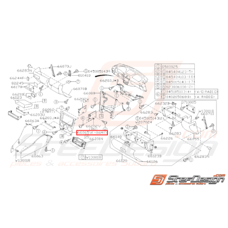 Garniture Console Radio Origine Subaru STI 200532138