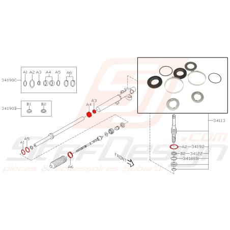 Kit réparation de crémaillère pour Subaru tribeca 3.0D32226