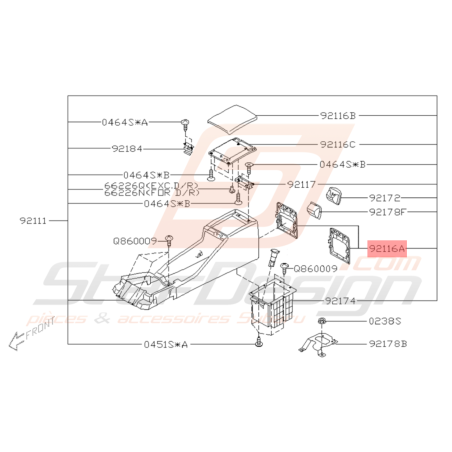 Couvercle Vide Poche Arrière Origine Subaru WRX STI 200732232