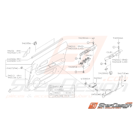 Schéma Garnitures de portes Avants Origine Subaru WRX STI 05-0732322