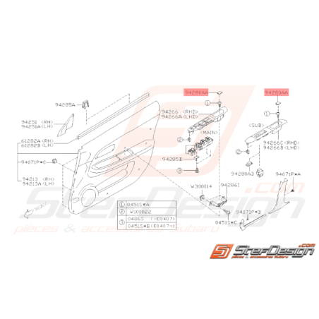 Capuchon de poignée de porte Origine Subaru WRX STI 04/04 - 0732329