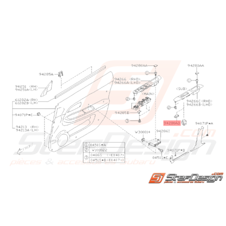 Capuchon de Verrouillage de Porte Origine Subaru WRX STI 01 - 0732333