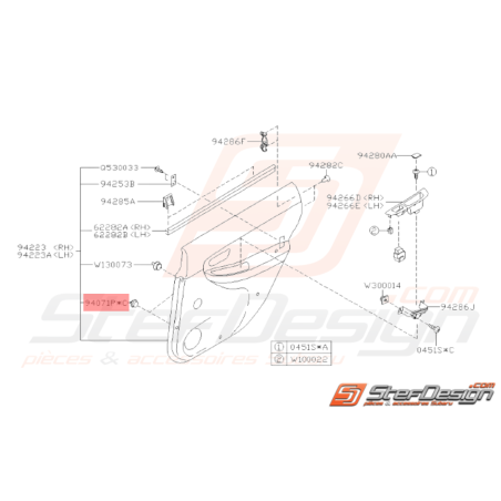 Agrafe Garniture Portes Origine Subaru WRX STI32338