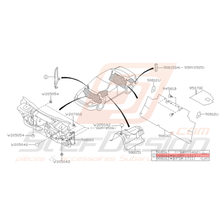 Isolant Origine Subaru WRX STI 03/04/2004 - 200732347