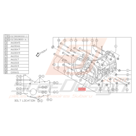 Carter de Boite Origine Subaru WRX 2006 - 200732360