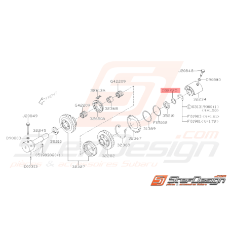 Rondelle Origine Subaru STI 2005 - 201432397