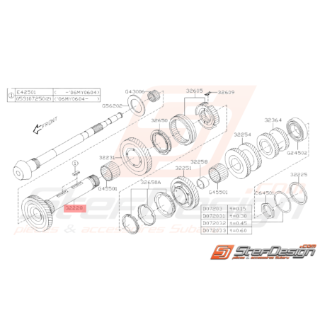 Arbre Complet Origine Subaru STI 2006 - 27/04/200632419