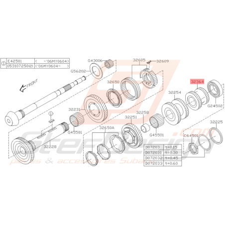 Engrenage 5ème/6ème Origine Subaru STI 2001 - 2005