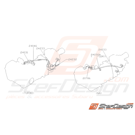 Schéma Câblage Electrique de Boite Origine Subaru WRX 2001 - 200732425