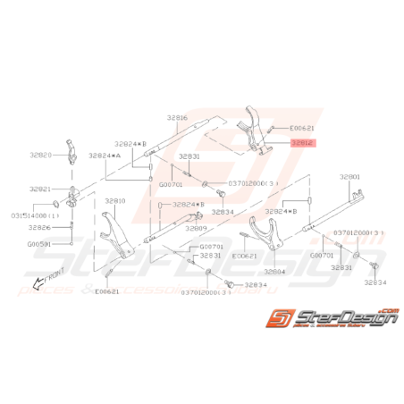 Fourchette 5ème Origine SUBARU Legacy 08 / WRX 01 - 1032486