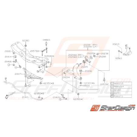 Schéma de Train Avant Origine Subaru WRX 200732561