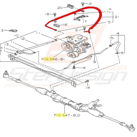 Durite de direction assisté pour Subaru SVX 199432570