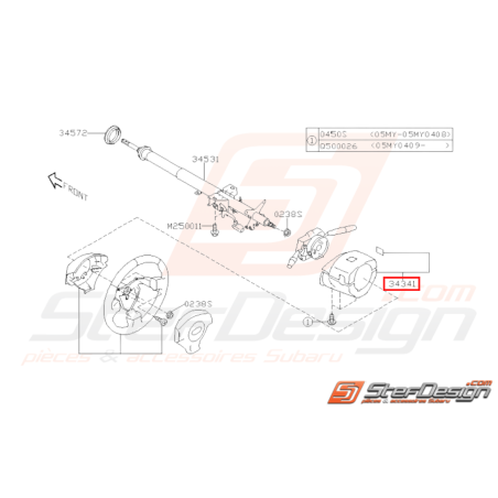 Ensemble Couvercle Colonne Origine Subaru WRX STI 2005