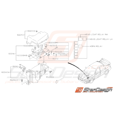 Schéma Boîte à Fusibles Principale Origine Subaru WRX STI 06 - 0732655