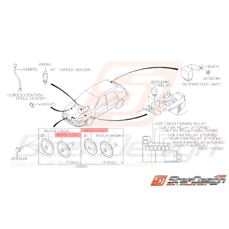 Klaxon Bas Origine Subaru WRX STI 21/01/2006 - 201432679