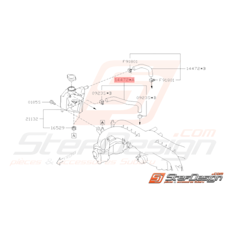 Durite d'Eau Origine Subaru WRX 2008 - 201032974