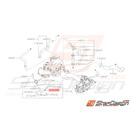 Connecteur Durite Dépression Origine Subaru STI 2008 - 201433094