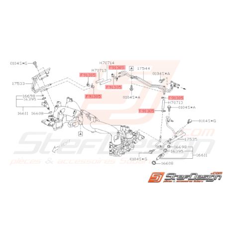 Attache tuyau régulateur pression Origine Subaru GT 93-00 WRX STI 01-14 FORESTER 97-0233114