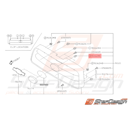 Clips de calandre pour Subaru forester SF533253