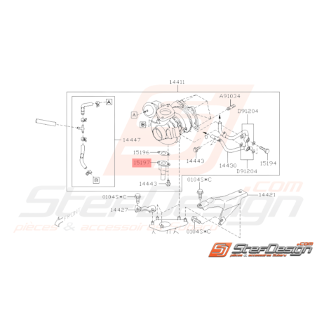 Sortie d'huile Turbo Origine Subaru WRX 2008 - 201033256