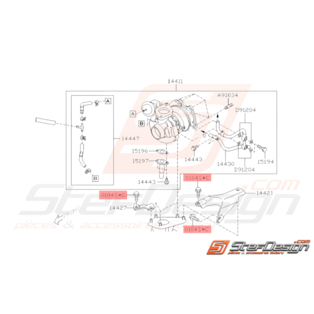 Vis Support d'alternateur et Turbo Subaru GT 94-00 WRX STI 01-14 BRZ 13 FORESTER 97-0233257