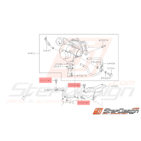 Vis Support d'alternateur et Turbo Subaru GT 94-00 WRX STI 01-14 BRZ 13 FORESTER 97-0233268