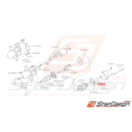 Roulement de Démarreur Origine Subaru GT 07/97-00 WRX 08-10 BRZ 13-19 FORESTER 97-0233427