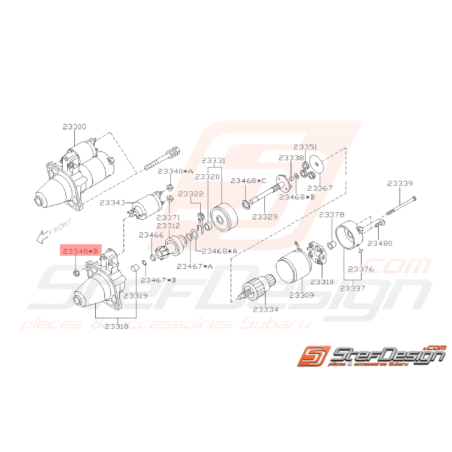 Ecrou de Démarreur Origine Subaru STI 2008 - 201433432